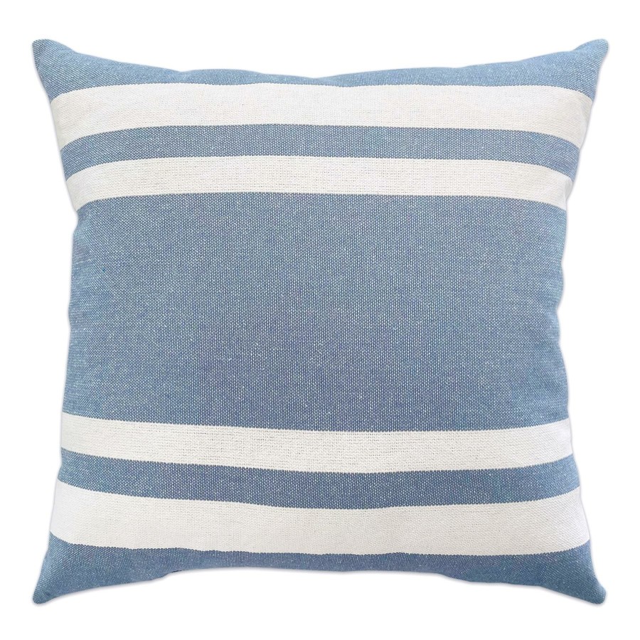 Decor & Pillows * | Ty Pennington Puglia Striped Blue Throw Pillow, 18 With Discount