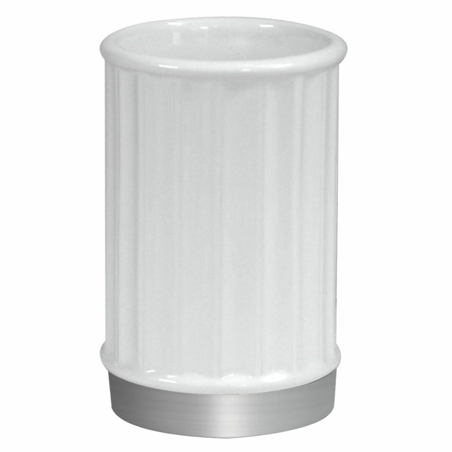 Bed & Bath * | White Ribbed Tumbler Special Style