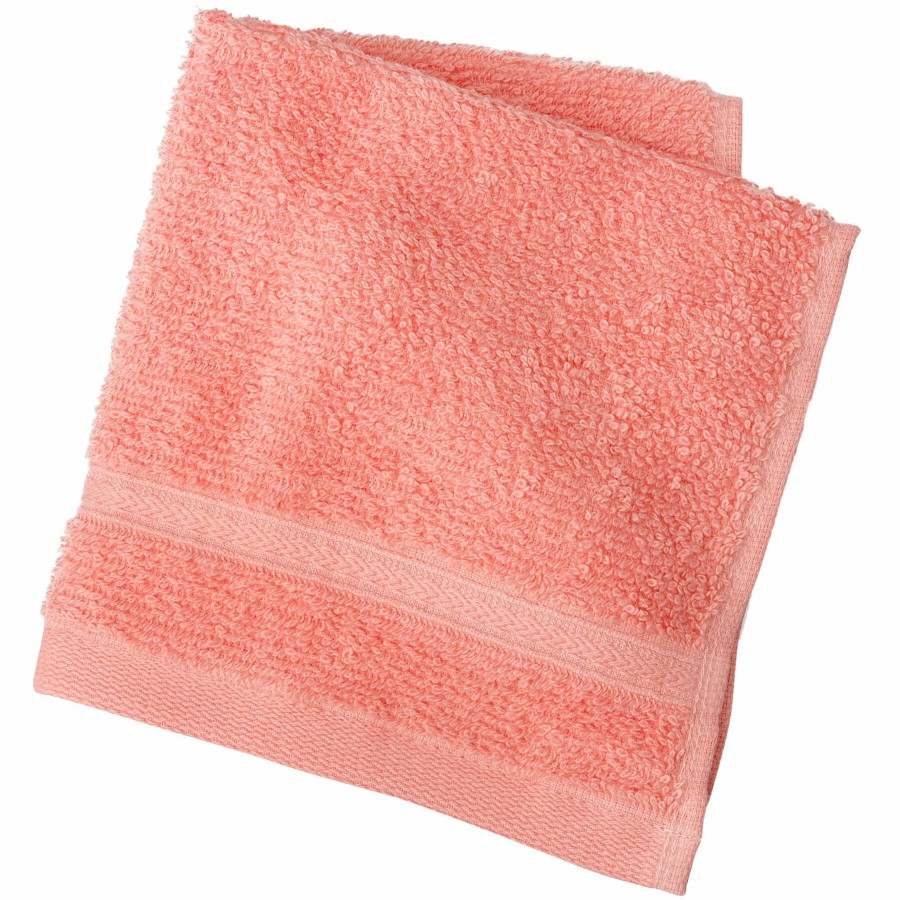 Bed & Bath * | Essentials Coral Washcloth 12X12 Fire Sale