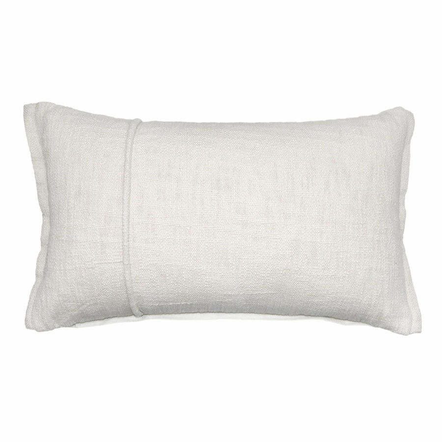 Decor & Pillows * | White Woven Throw Pillow With Flange, 14 24 Best Price Guaranteed