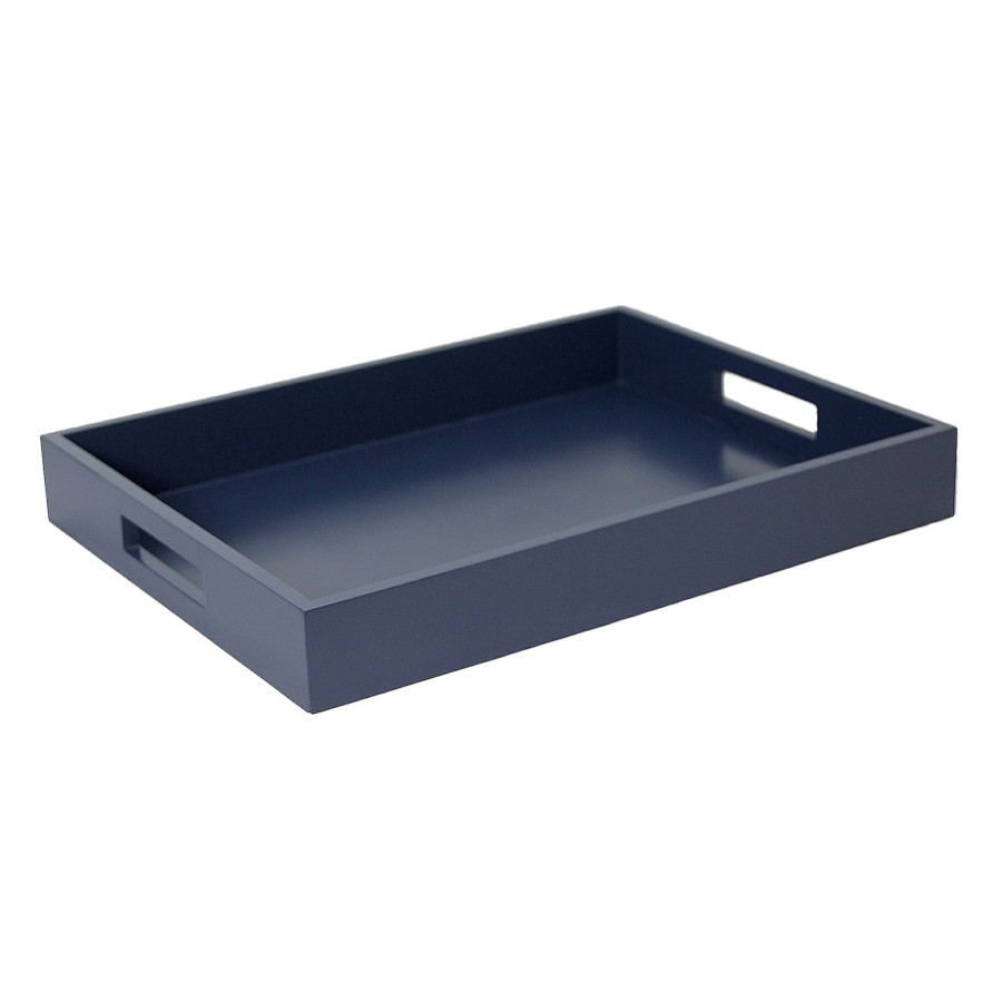 Decor & Pillows * | Navy Decorative Wood Tray, 14 10 New Models