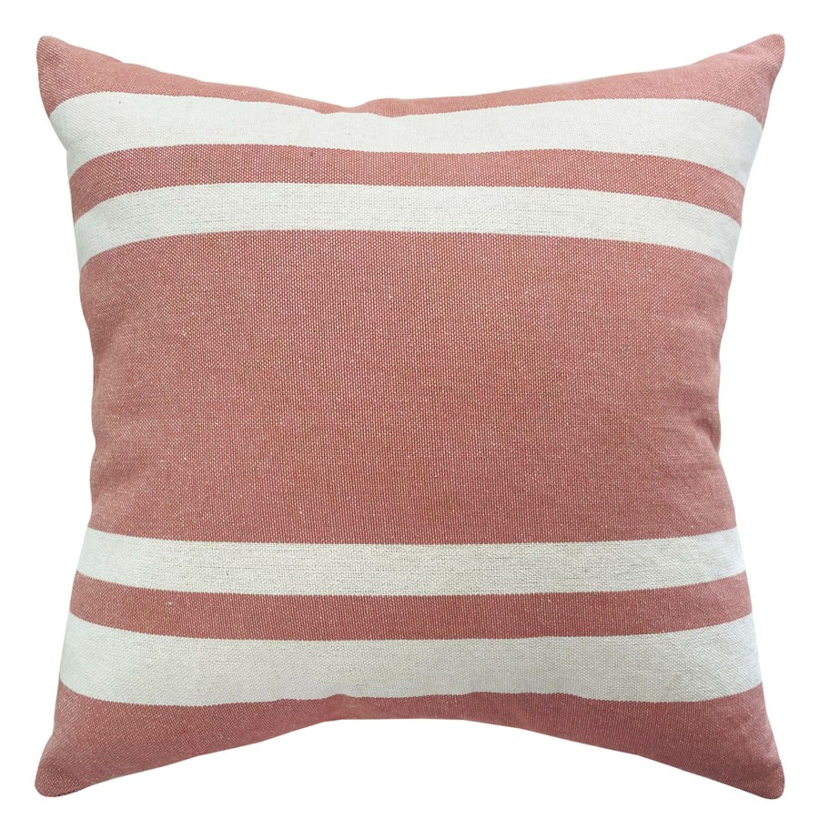 Decor & Pillows * | Peach & White Striped Throw Pillow, 18 Quick Expedition