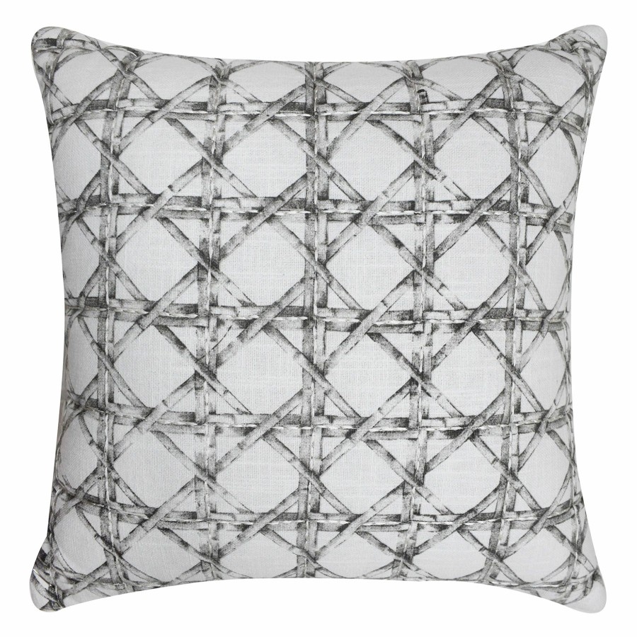 Decor & Pillows * | Grace Mitchell Grey Bamboo Quilted Throw Pillow, 18 Classical Style