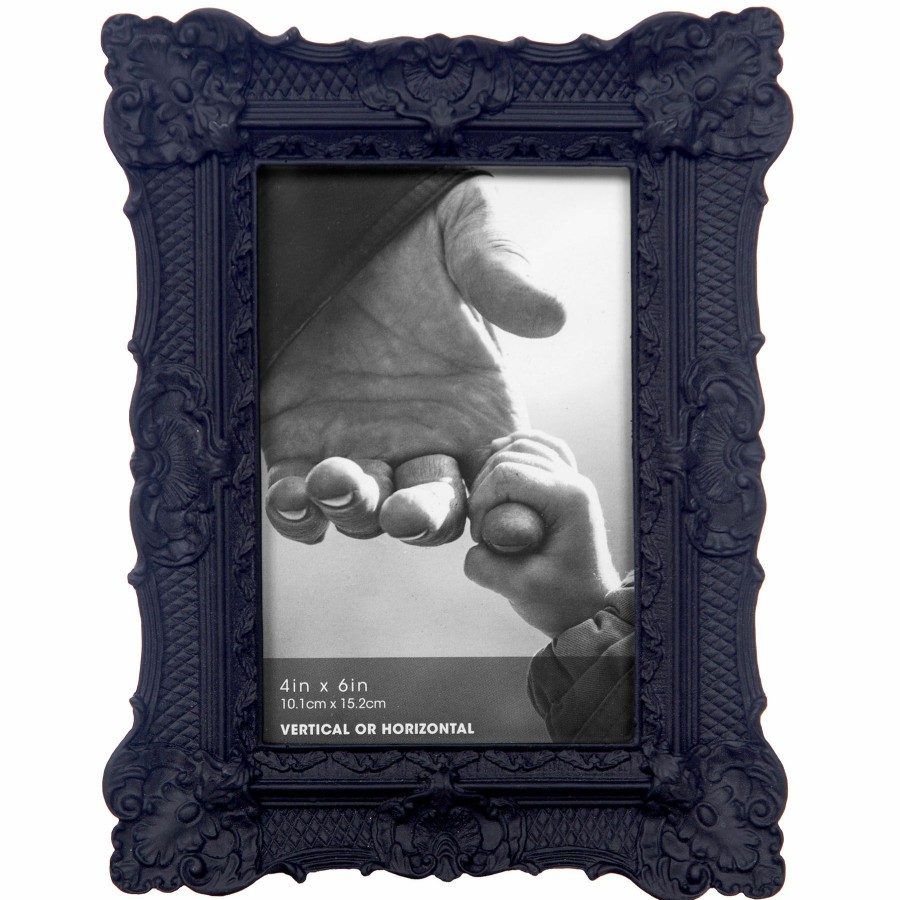 Decor & Pillows * | Black Ornate Profile Tabletop Photo Frame, 4 6 With Discount