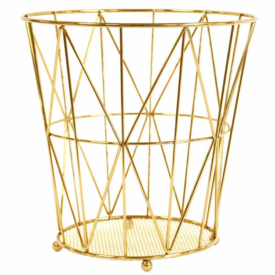 Trash Cans * | Keira Harvest Gold Wire Waste Bin Original Model