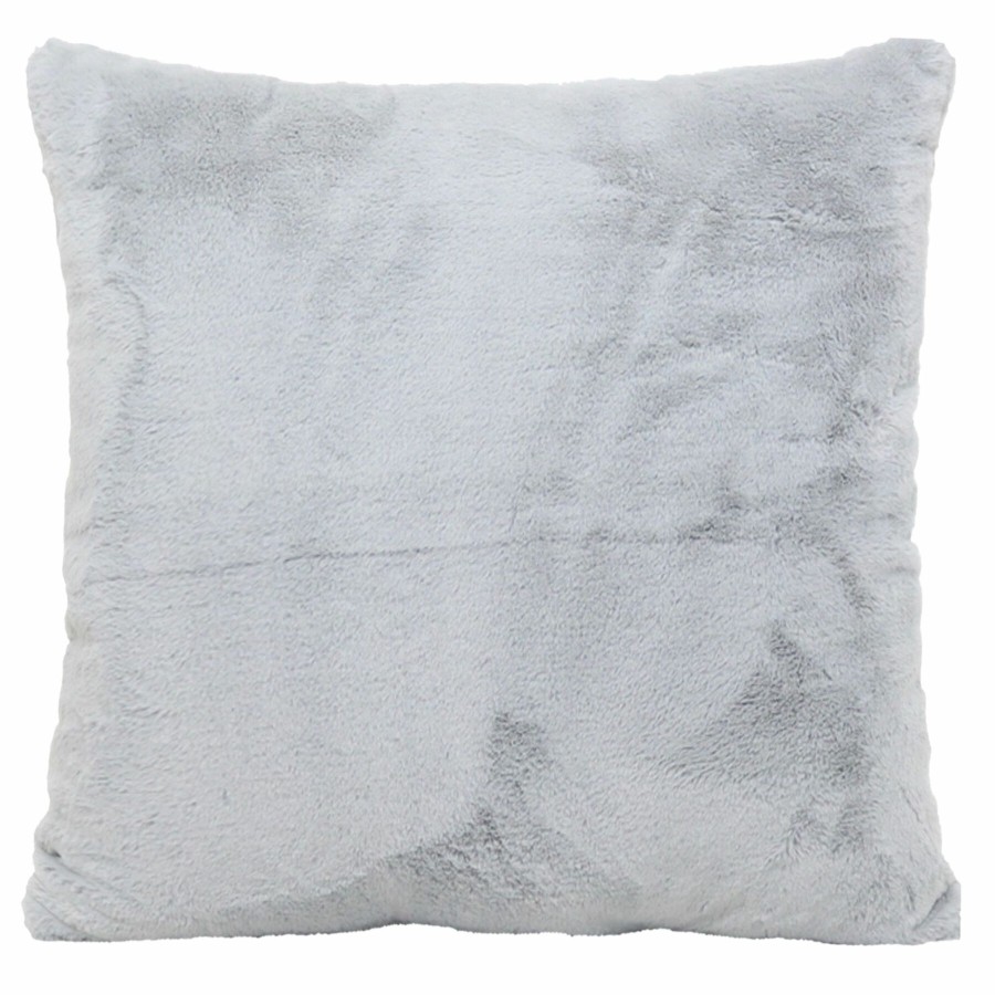 Bed & Bath * | Bristol Grey Faux Fur Throw Pillow, 18 Trend Model