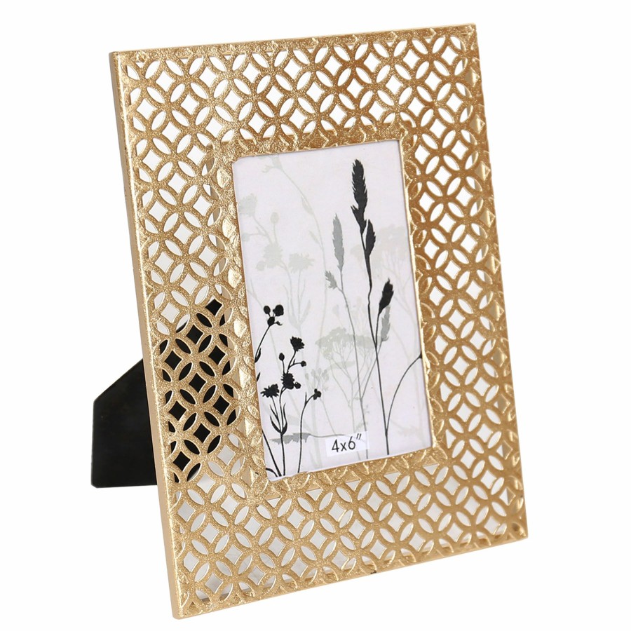 Decor & Pillows * | Grace Mitchell Geometric Metal Photo Frame, 4 6 Classical Style