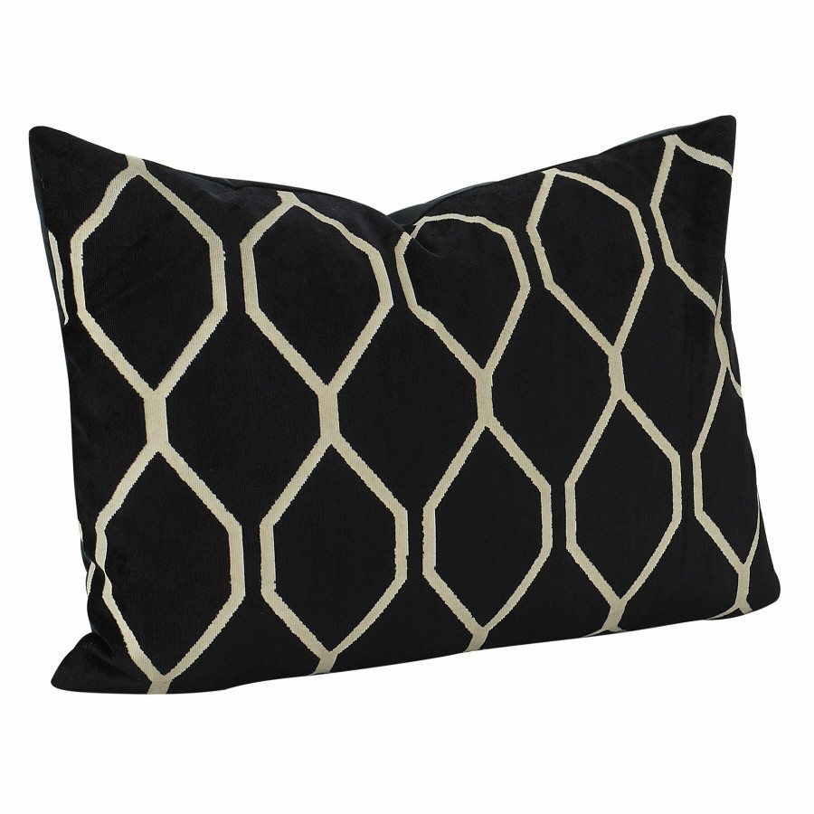 Decor & Pillows * | Black Scale Patterned Velvet Throw Pillow, 14 20 Classical Style