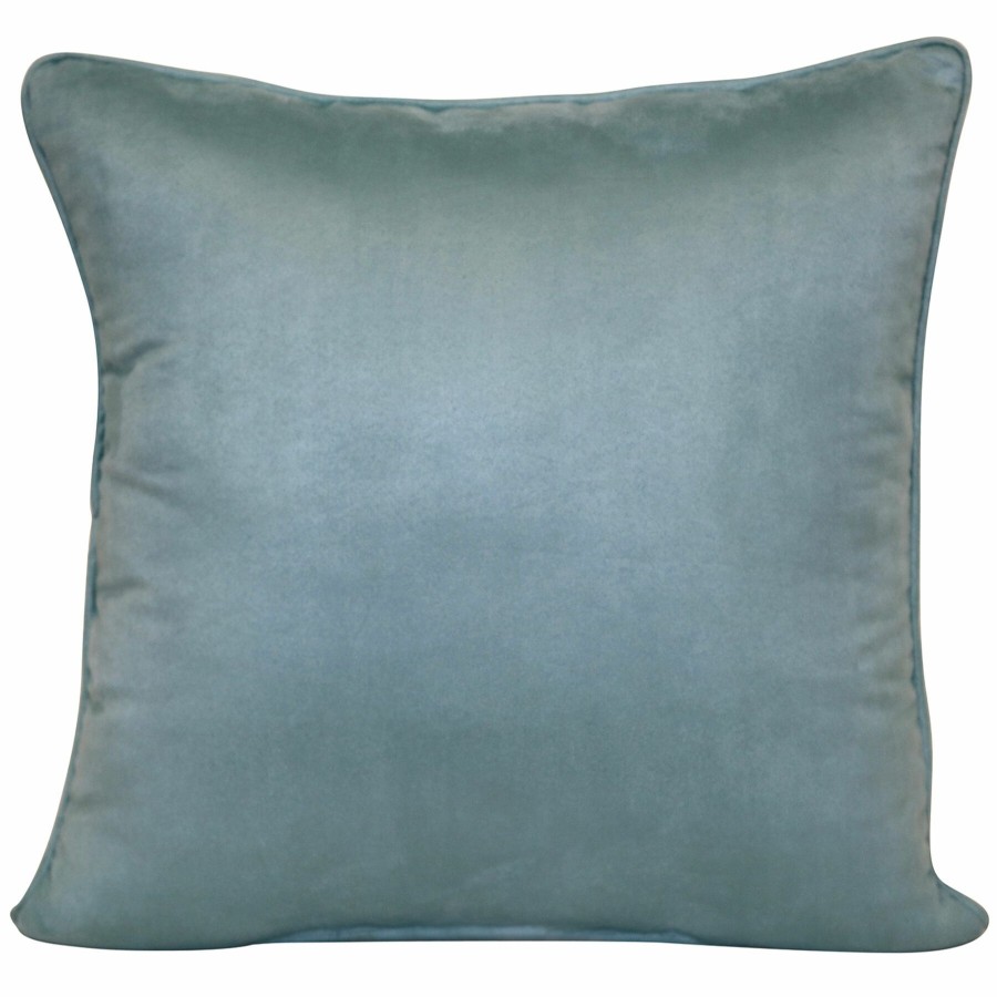 Bed & Bath * | Aqua Suede Throw Pillow, 18 Good Quality