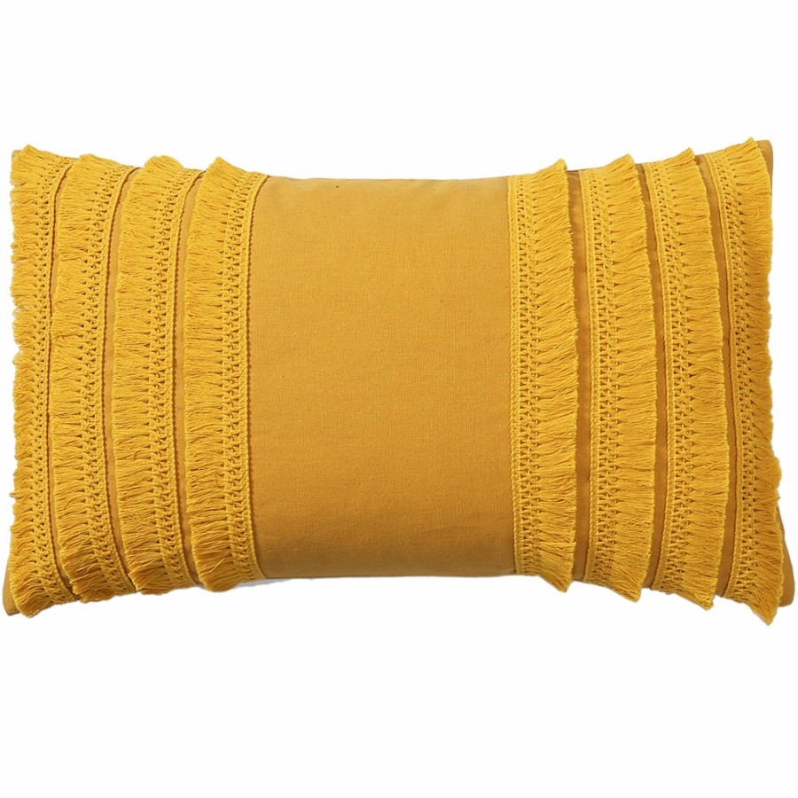 Bed & Bath * | Lillian Yellow Throw Pillow With Tassels, 13 22 Discount