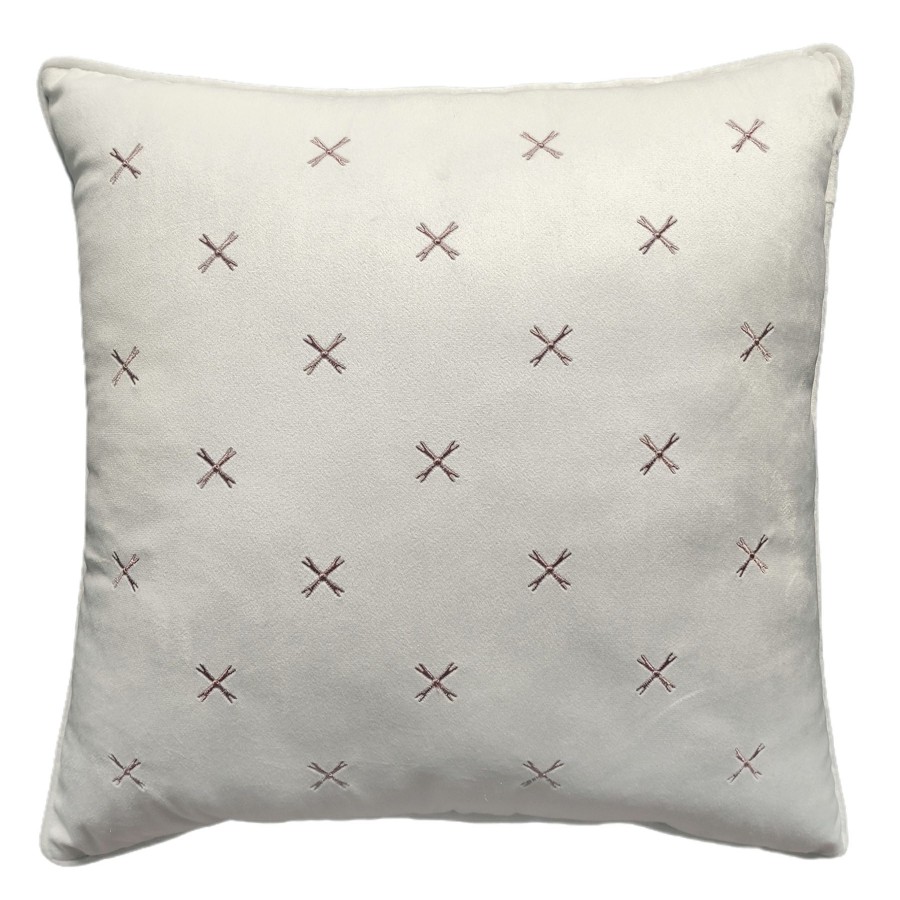 Decor & Pillows * | Grace Mitchell Pink Alton Cross Throw Pillow, 18 Delicate Design