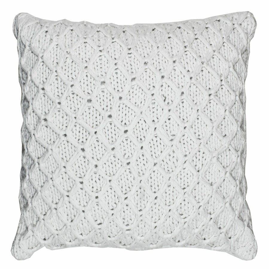 Decor & Pillows * | Ivory Cotton Knit Throw Pillow, 18 Delicate Design