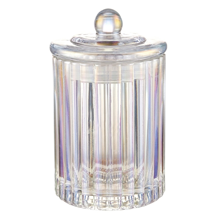 Bed & Bath * | Iridescent Glass Container Delicate Design