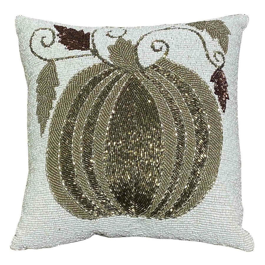 Decor & Pillows * | Grace Mitchell Beaded Pumpkin Throw Pillow, 14 Shoping Model