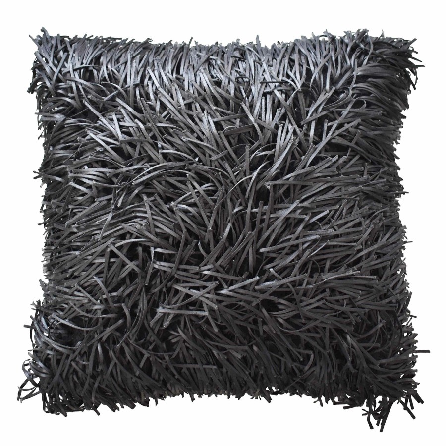 Decor & Pillows * | Black Shag Throw Pillow, 24 Premium Product