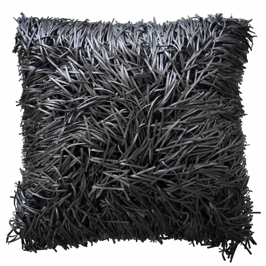 Decor & Pillows * | Black Shag Throw Pillow, 24 Premium Product