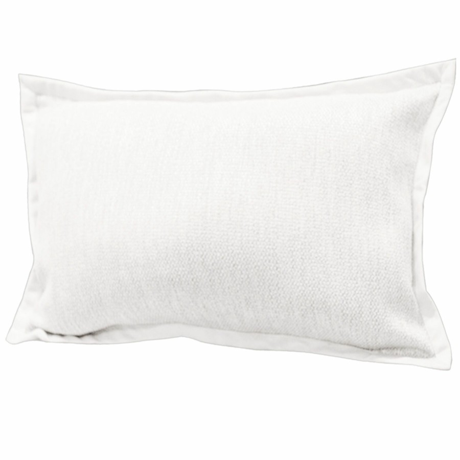 Decor & Pillows * | Miles White Jacquard Throw Pillow With Flange, 16 24 Discount