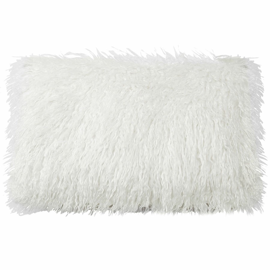 Bed & Bath * | Luca White Faux Fur Throw Pillow, 13 23 Top Sell