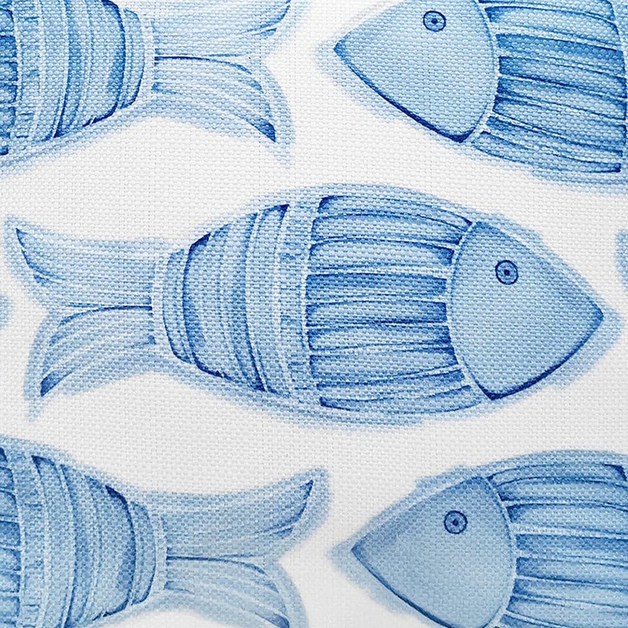 Decor & Pillows * | Tracey Boyd Blue Fish Print Throw Pillow, 18 Online Discount