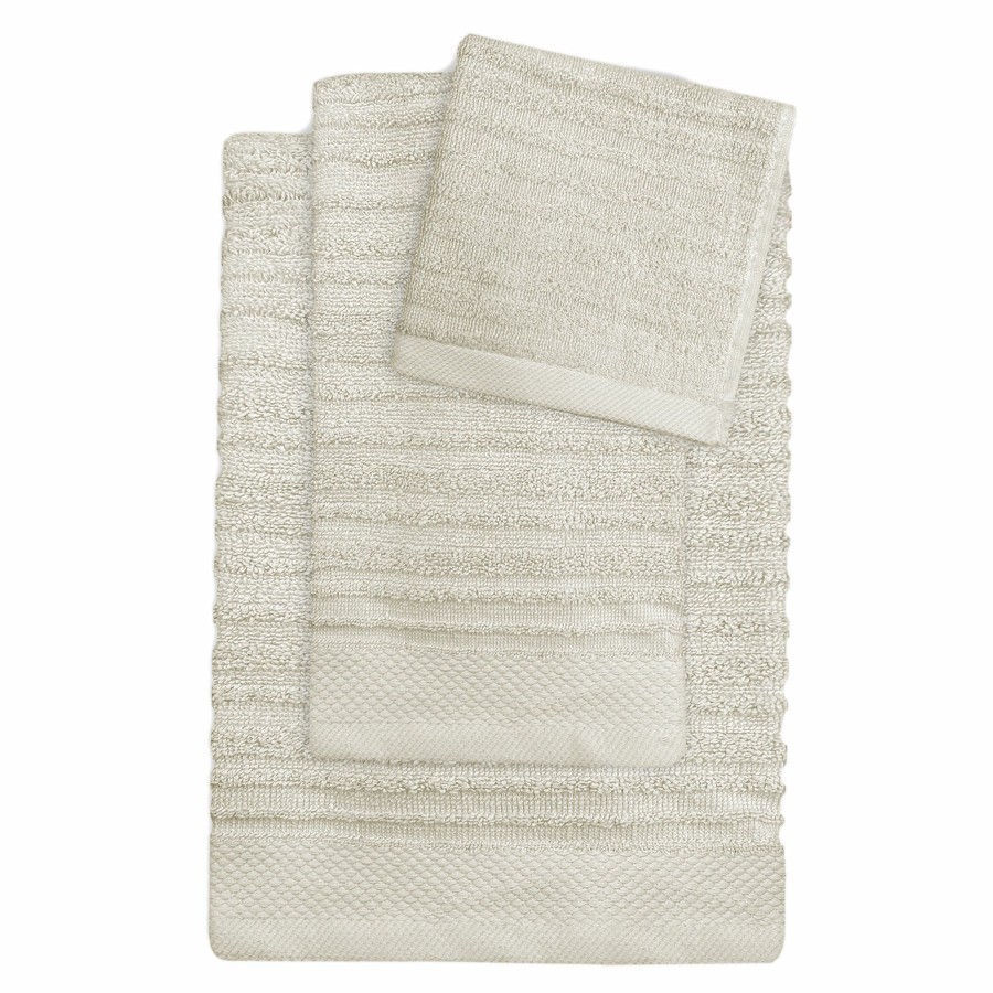 Bed & Bath * | Dawson Tan Striped Washcloth Affordable Price