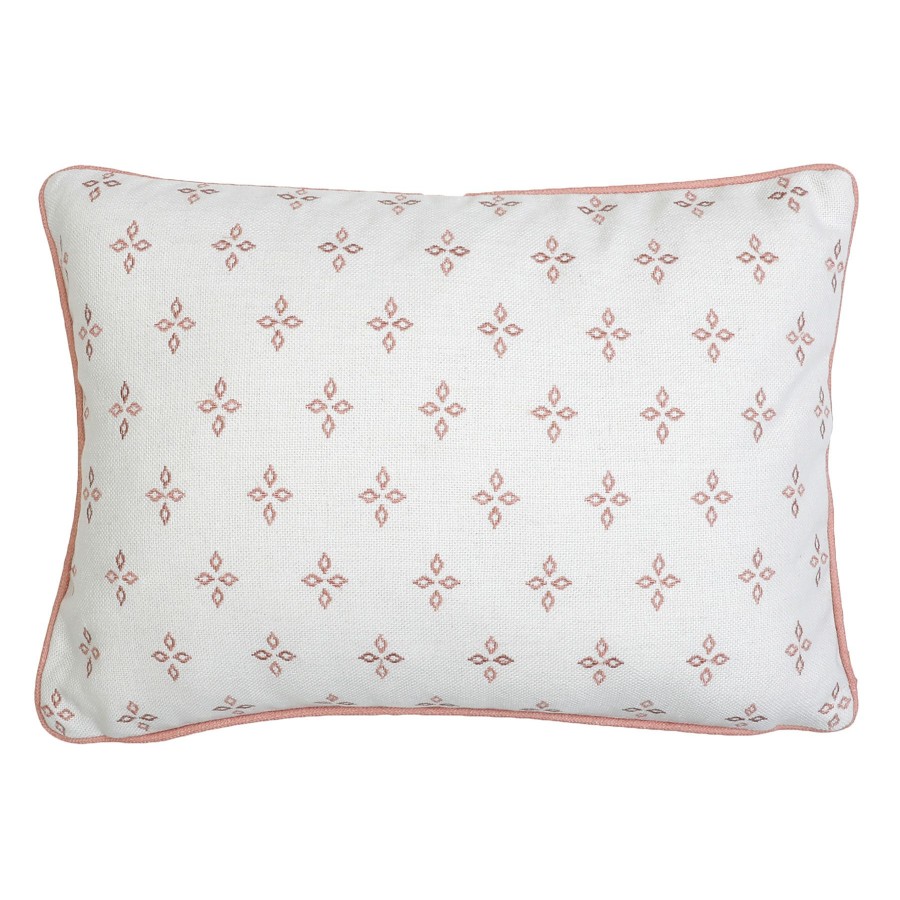 Decor & Pillows * | Tracie Peach Pink Embroidered Throw Pillow, 14 20 New Models