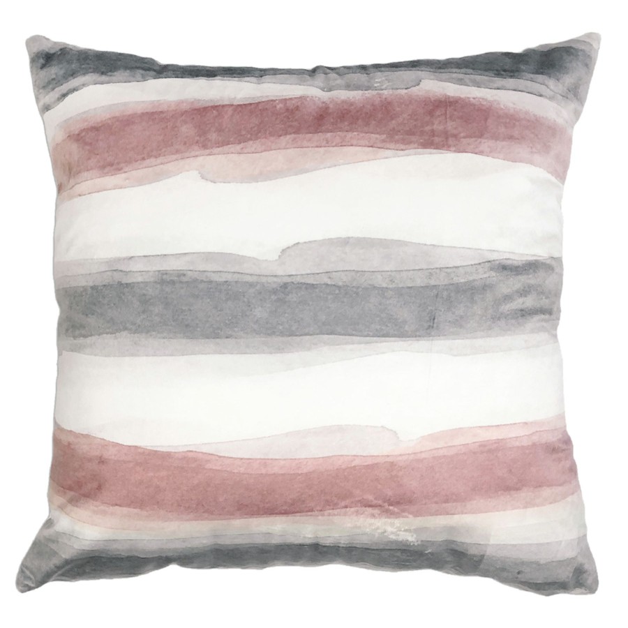 Decor & Pillows * | Laila Ali Multi-Colored Velvet Striped Throw Pillow, 18 Fire Sale