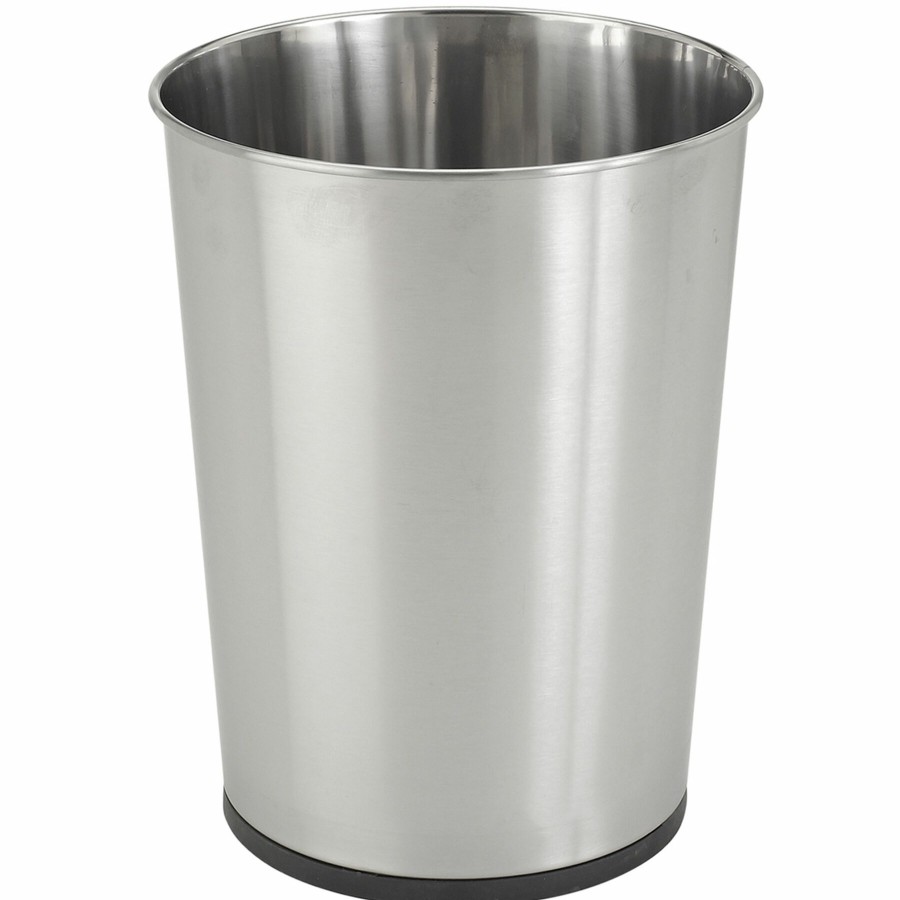 Trash Cans * | 5L Waste Bin Open Top Stainless Steel Finish Half Price