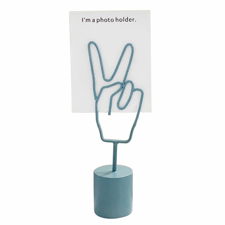 Decor & Pillows * | Teal Metal Peace Sign Photo Clip, 2 8 With Discount